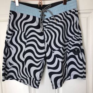 Vissla board swim trunks xs 28 zebra print